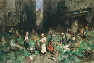 野菜市場、1872年（紙にトイレ）